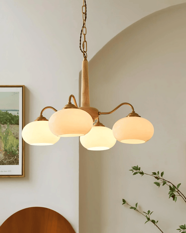 Lustra Suspension Persimmon Laiton et Verre Élégante - Neutralighting