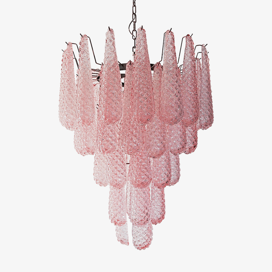 Aurora Chandelier en Verre Rose Luxe - Neutralighting