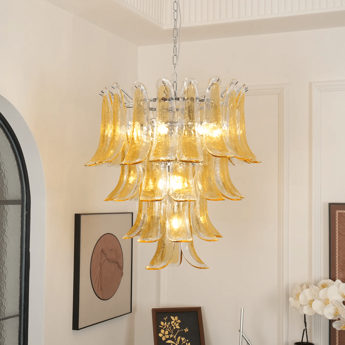 Aurora Chandelier en Verre Ambre - Neutralighting