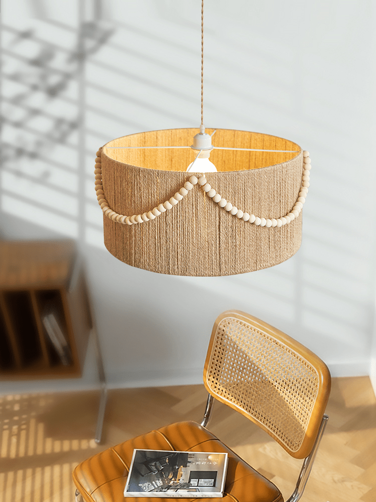 Ershaa Suspension Bohème Élégante à Perles Naturelles - Neutralighting