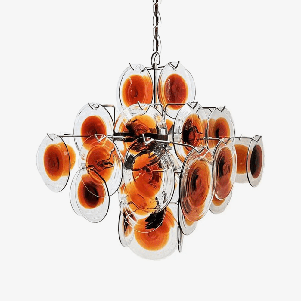 Aurora Chandelier Verre Murano Disque Mi-Siècle - Neutralighting