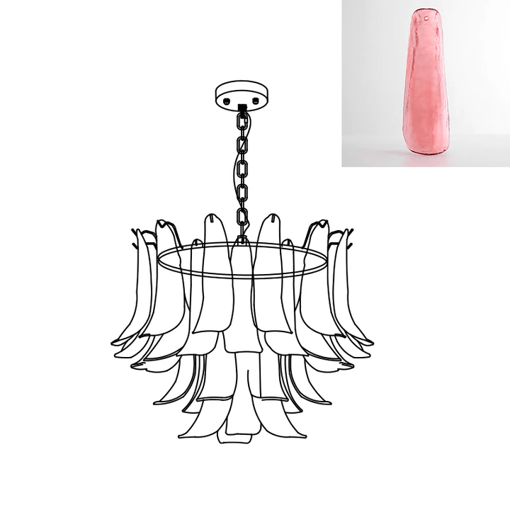 Aurora Lustre Murano Verre Feuille Doré - Neutralighting