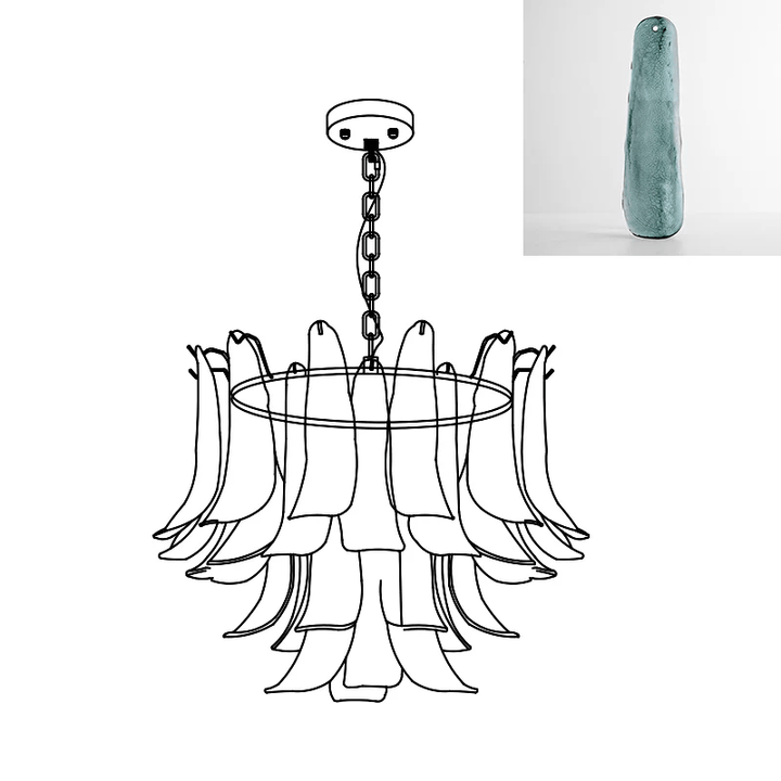 Aurora Lustre Murano Verre Feuille Doré - Neutralighting