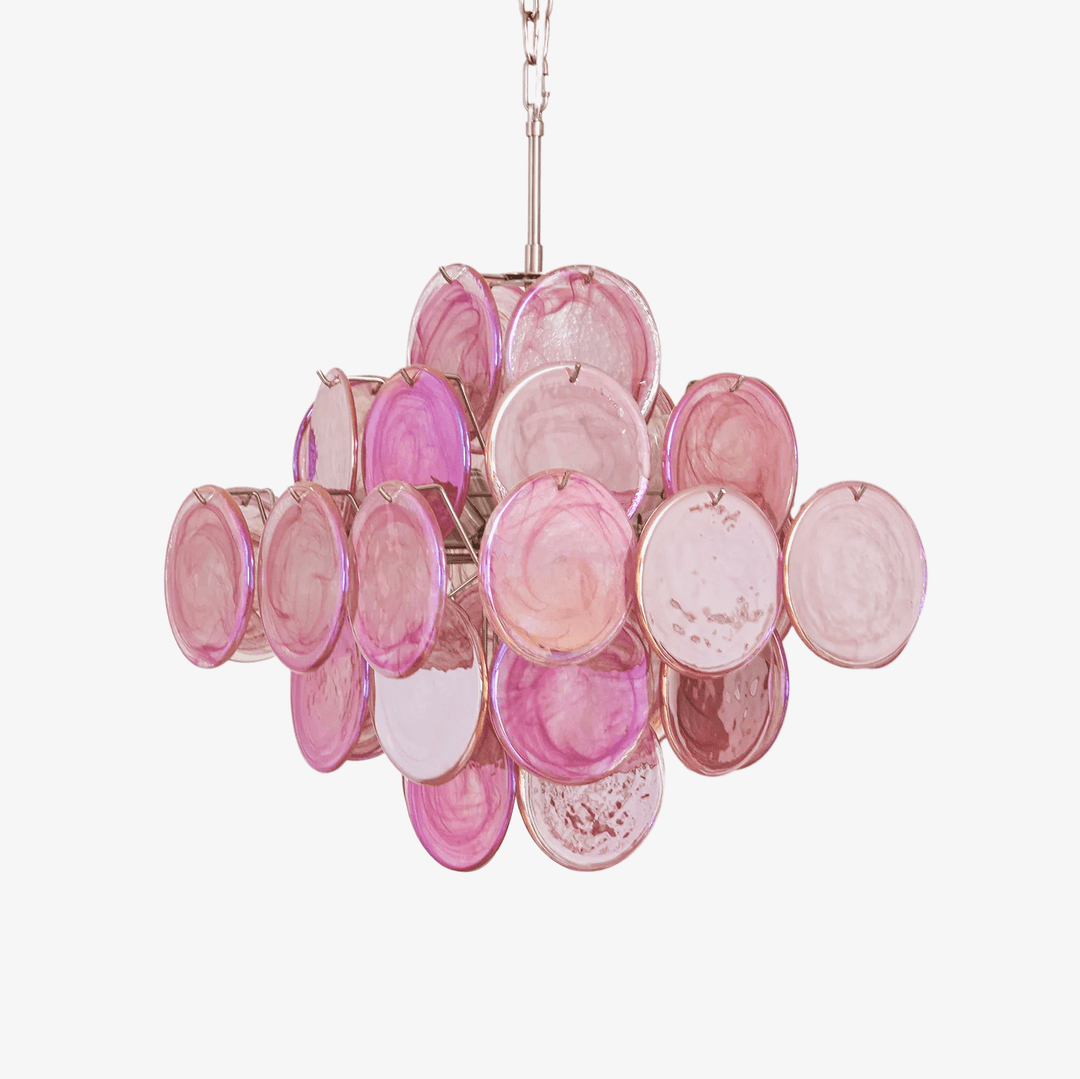 Aurora Lustre Rose Verre Disque Superposé Romantique - Neutralighting