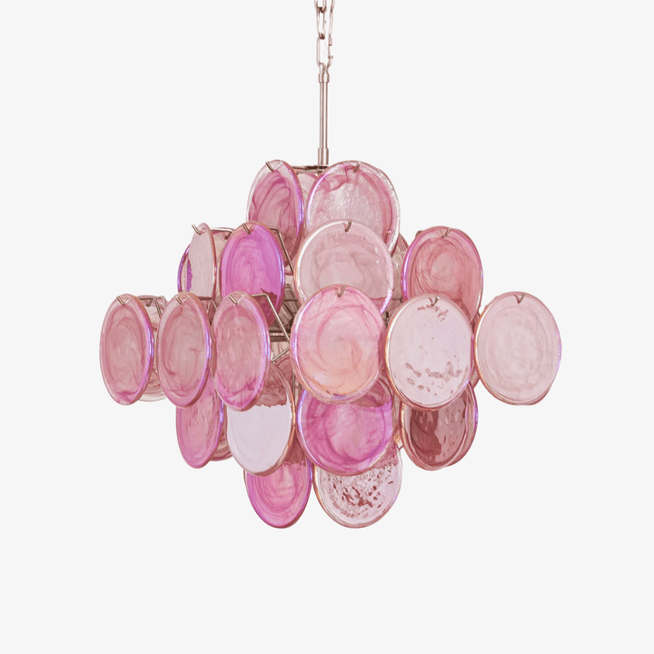 Aurora Lustre Rose Verre Disque Superposé Romantique - Neutralighting