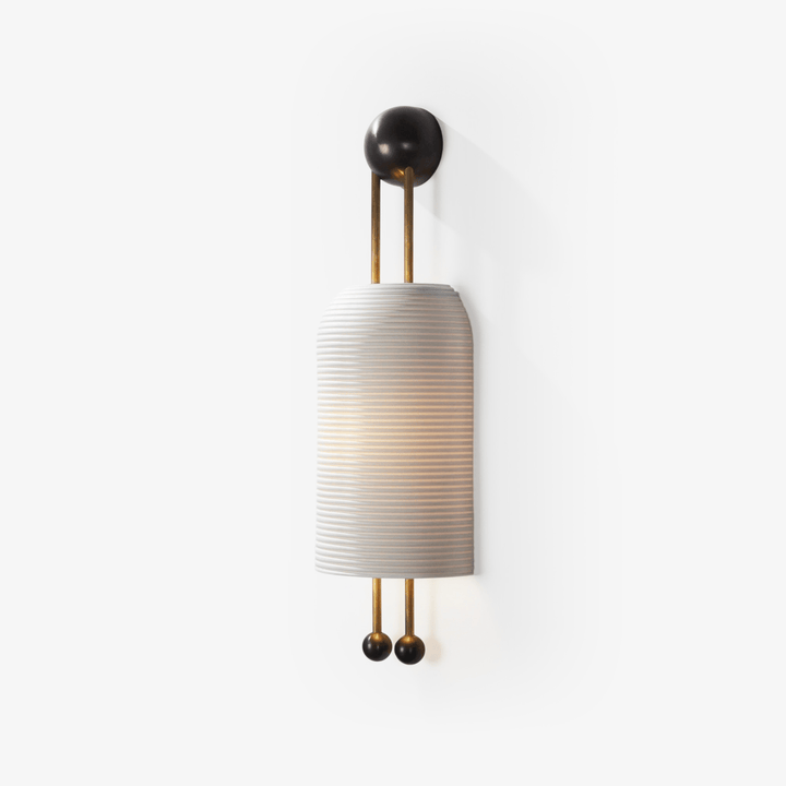 Lustra Applique Murale en Verre Opale Barres Dorées - Neutralighting