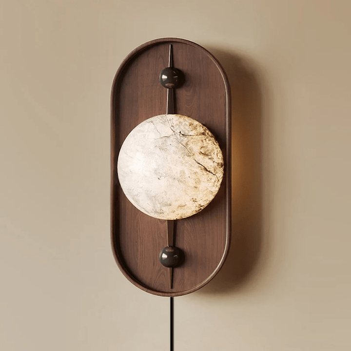 Lyvaran Oval Alabaster Wood Wall Light - Neutralighting