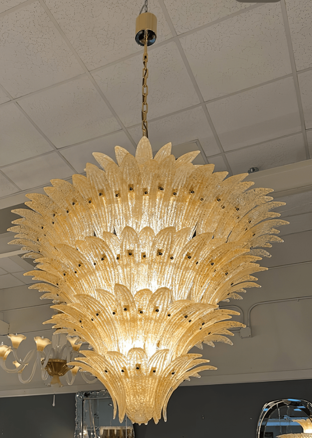 Aurora Chandelier en Verre de Murano Palmette à Niveaux - Neutralighting