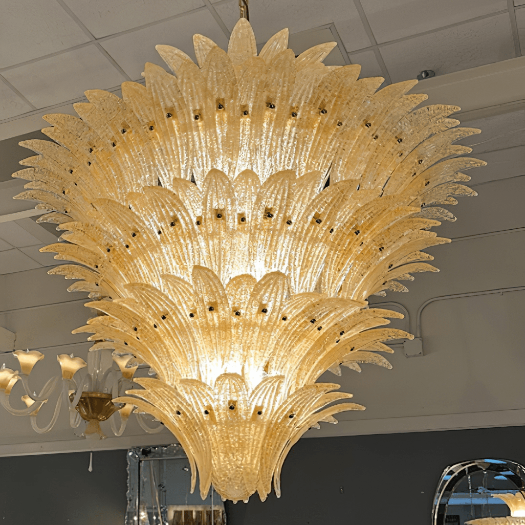 Aurora Chandelier en Verre de Murano Palmette à Niveaux - Neutralighting
