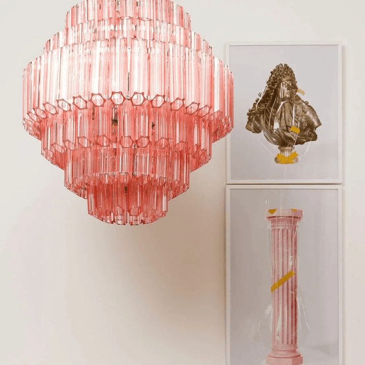 Aurora Lustre Rose Verre Tube Superposé Diamant - Neutralighting