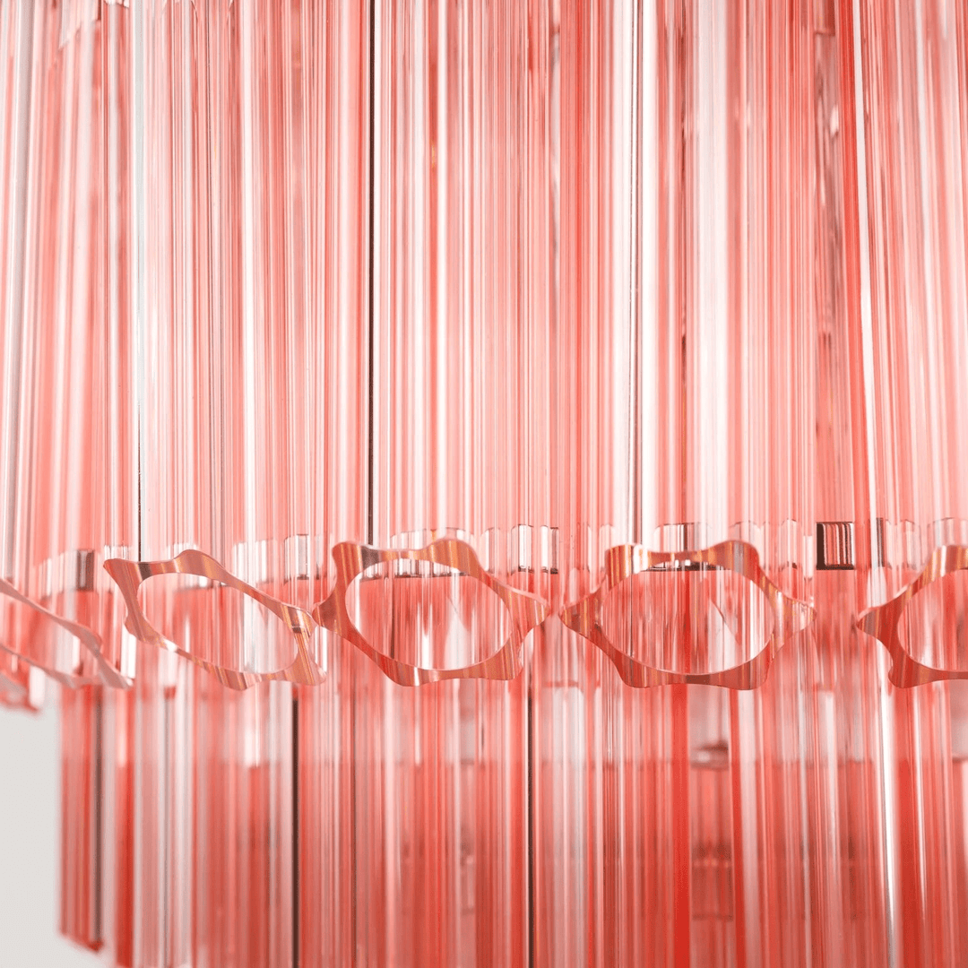 Aurora Lustre Rose Verre Tube Superposé Diamant - Neutralighting