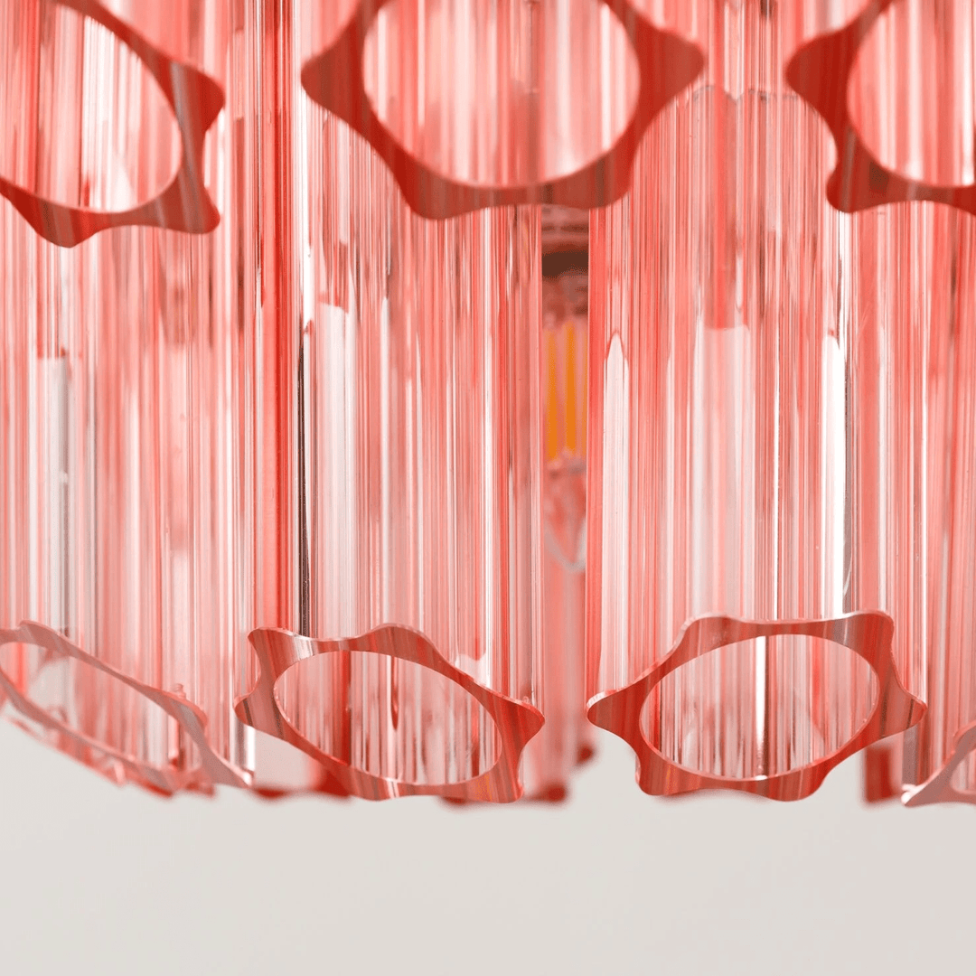 Aurora Lustre Rose Verre Tube Superposé Diamant - Neutralighting