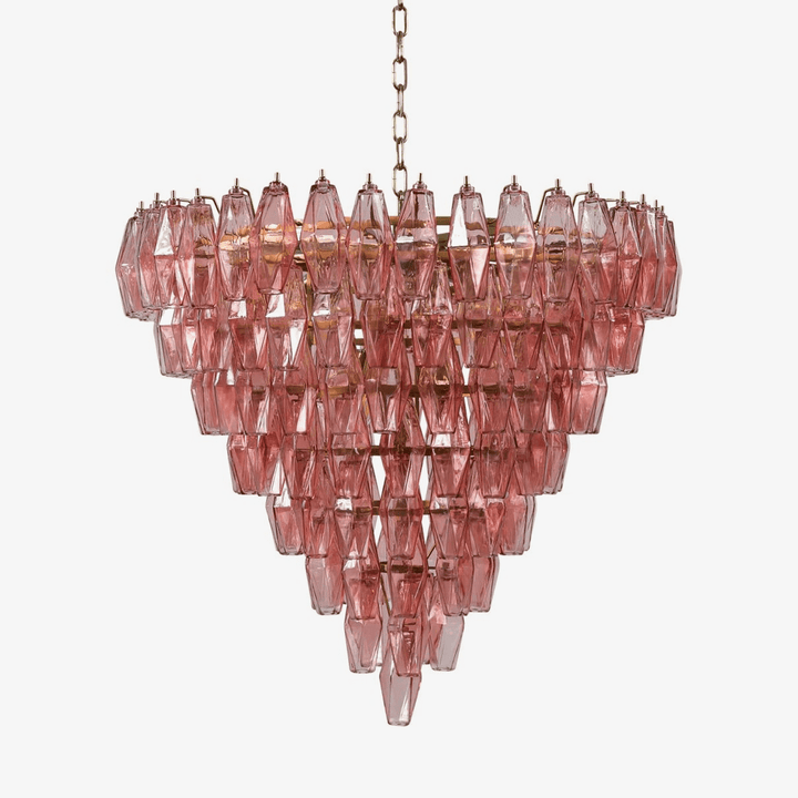 Aurora Lustre Rose Facetté Verre Superposé Vintage - Neutralighting