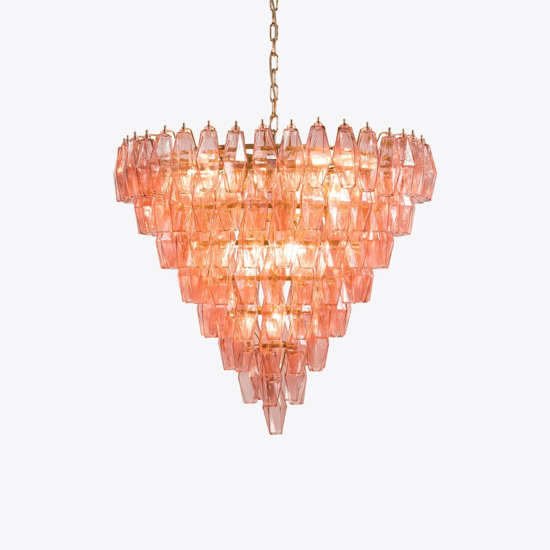Aurora Lustre Rose Facetté Verre Superposé Vintage - Neutralighting