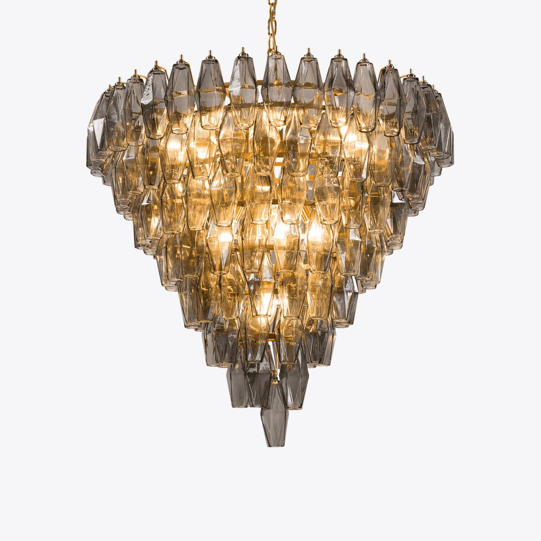 Aurora Lustre Rose Facetté Verre Superposé Vintage - Neutralighting