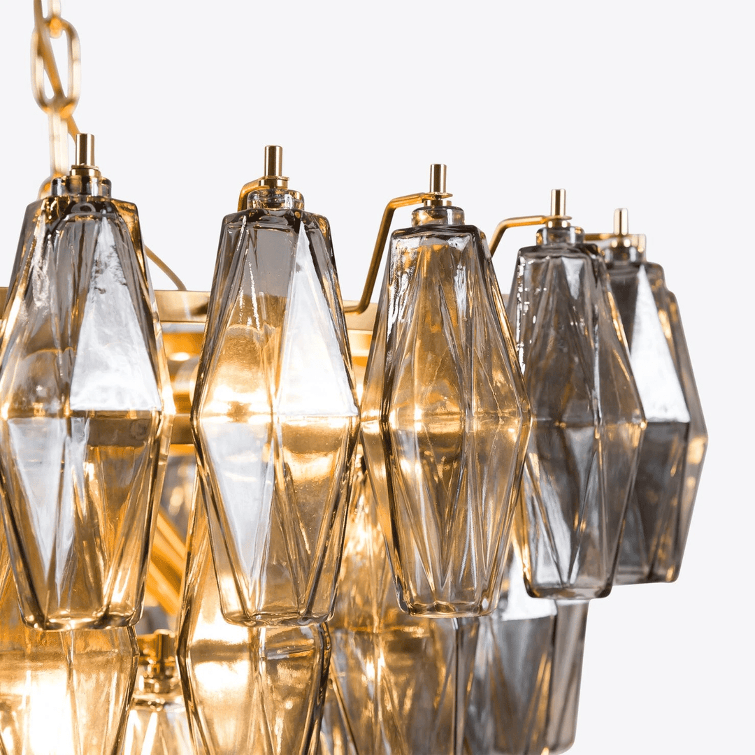 Aurora Lustre Rose Facetté Verre Superposé Vintage - Neutralighting