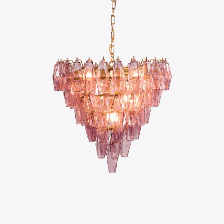 Aurora Lustre Rose Facetté Verre Superposé Vintage - Neutralighting