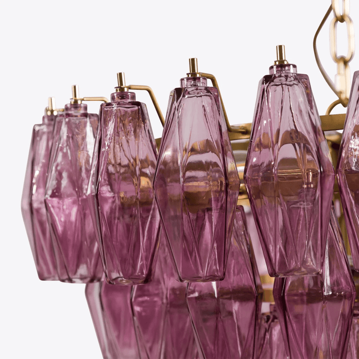 Aurora Lustre Rose Facetté Verre Superposé Vintage - Neutralighting