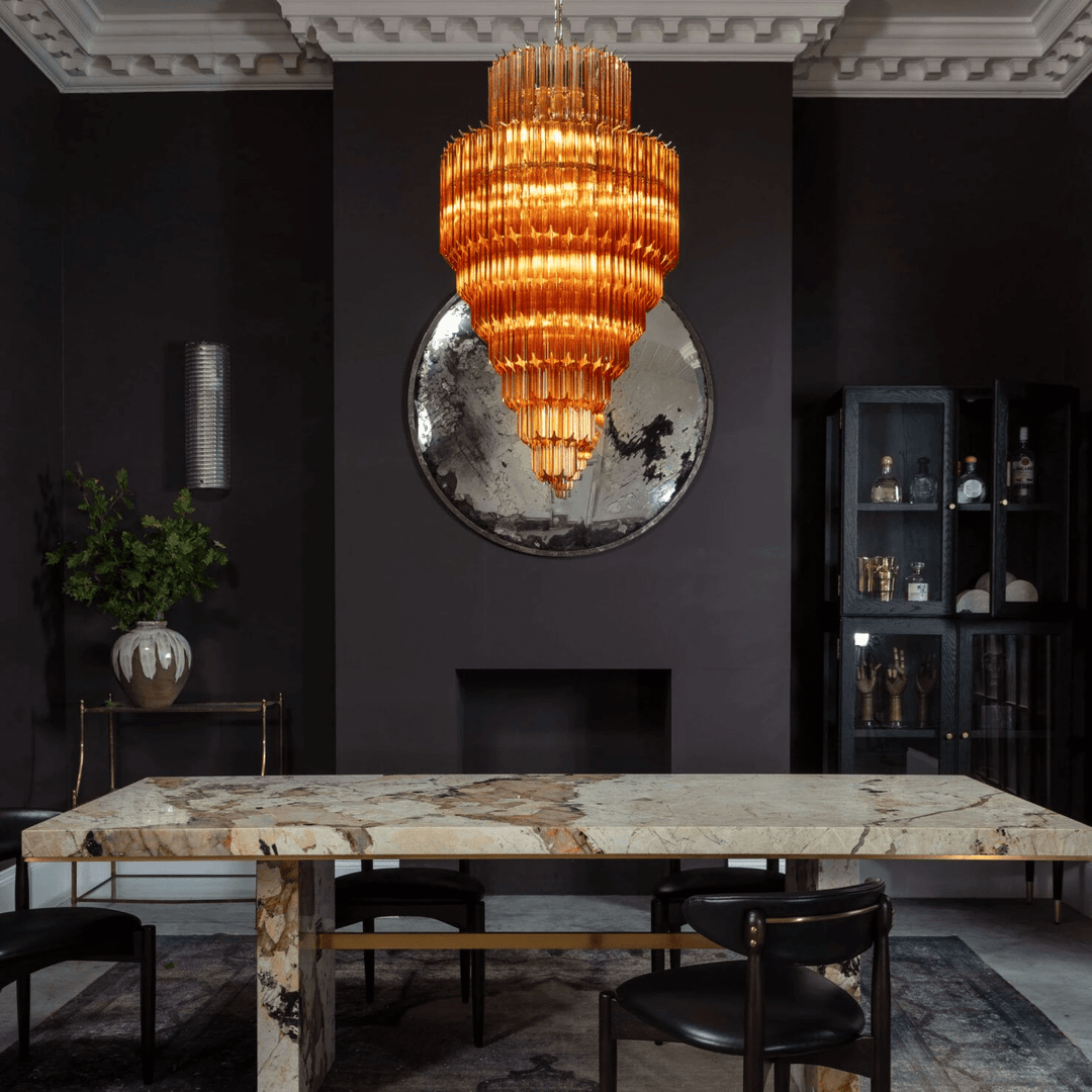Aurora Lustre Ambre Diamant Verre Superposé Rétro - Neutralighting