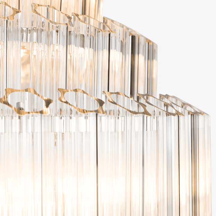 Aurora Lustre Transparent Verre Tube Superposé Grande Vintage - Neutralighting