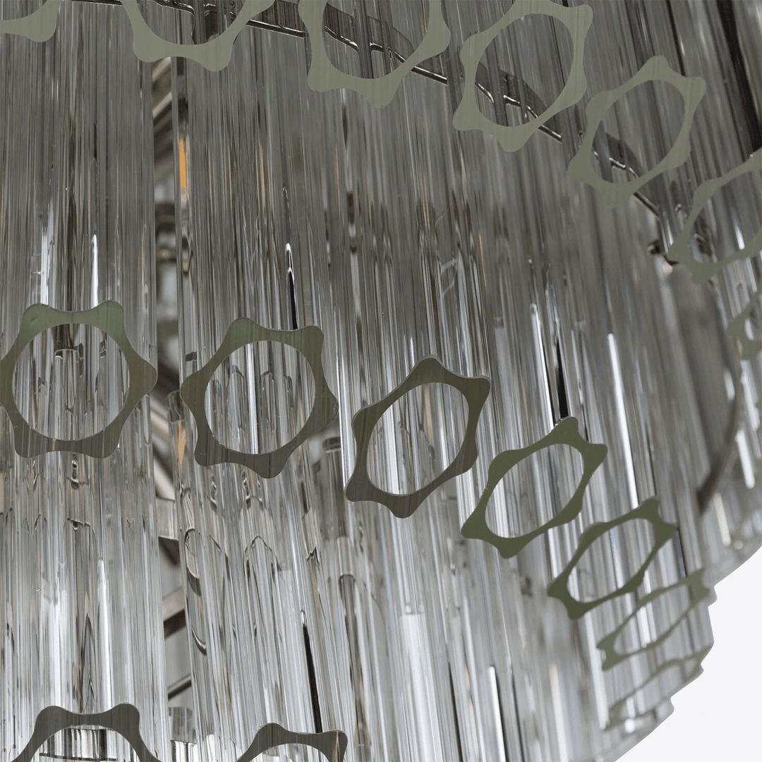 Aurora Lustre Transparent Verre Tube Superposé Grande Vintage - Neutralighting