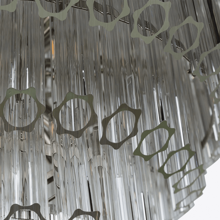 Aurora Lustre Transparent Verre Tube Superposé Grande Vintage - Neutralighting