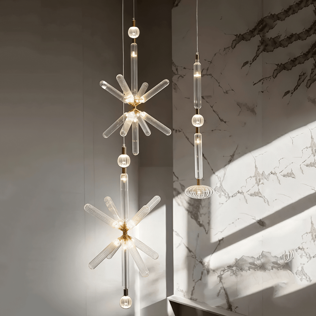 Solara Lampe à suspension en cristal cylindrique Cipher contemporaine - Neutralighting