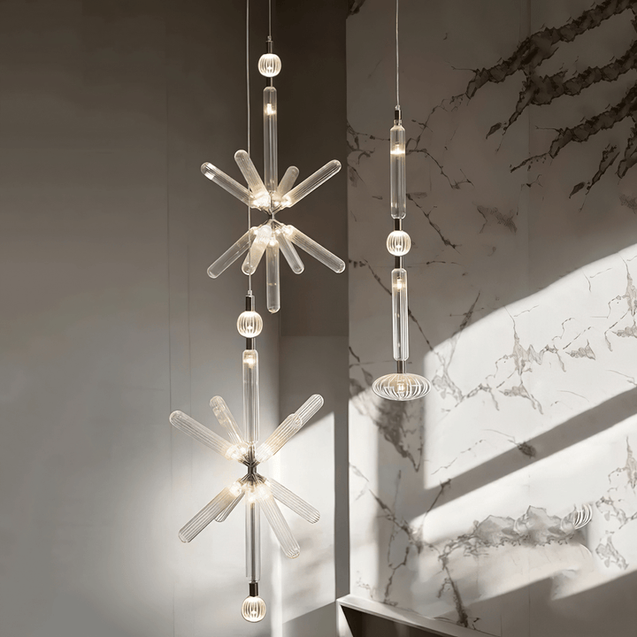Solara Lampe à suspension en cristal cylindrique Cipher contemporaine - Neutralighting