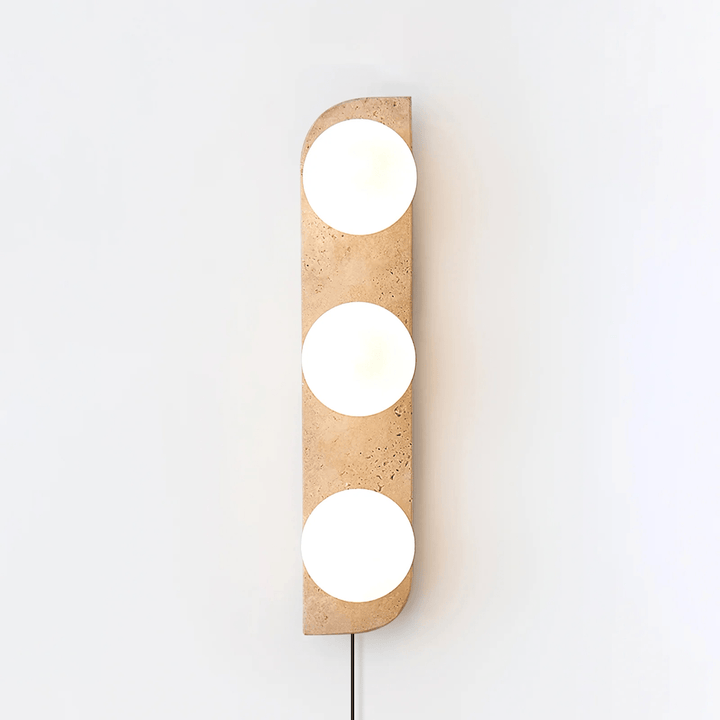 Zophaor Minimalist Travertine Plug-In Wall Light - Neutralighting