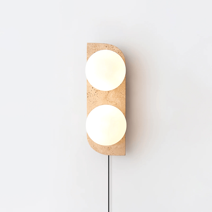 Zophaor Minimalist Travertine Plug-In Wall Light - Neutralighting