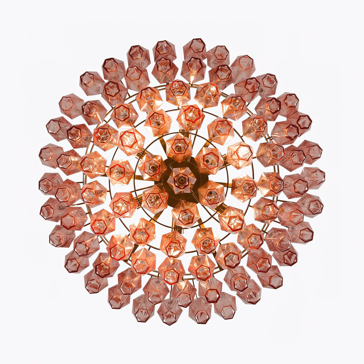Aurora Lustre Rose Polygone Verre Étagé Moderne Artistique - Neutralighting