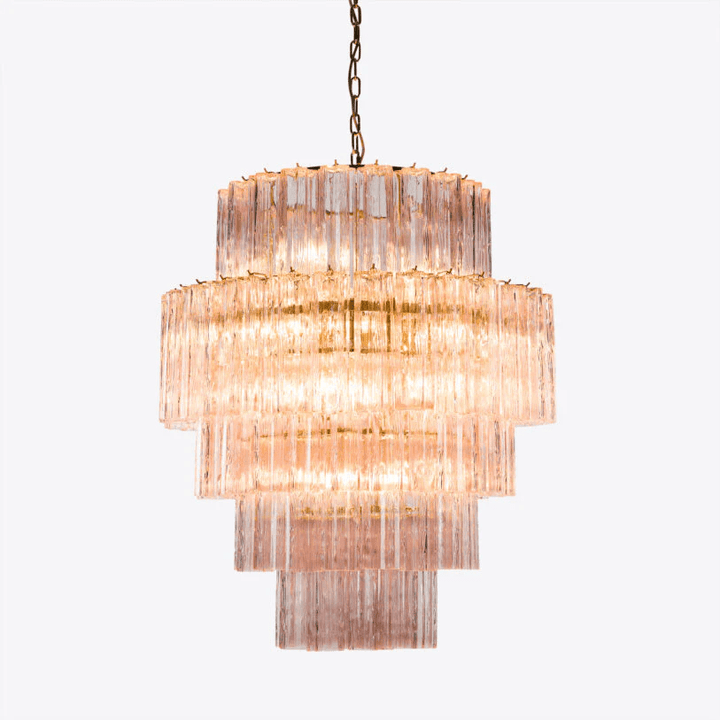 Aurora Lustre Rose Prisme Verre Superposé Élégant - Neutralighting