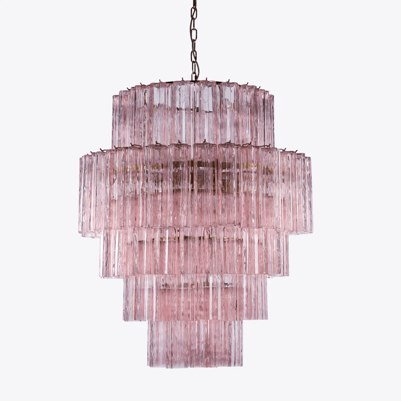 Aurora Lustre Rose Prisme Verre Superposé Élégant - Neutralighting