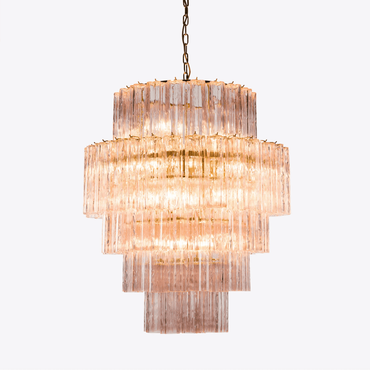 Aurora Lustre Rose Prisme Verre Superposé Élégant - Neutralighting
