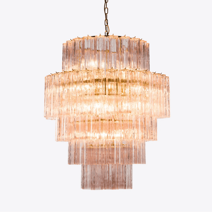 Aurora Lustre Rose Prisme Verre Superposé Élégant - Neutralighting