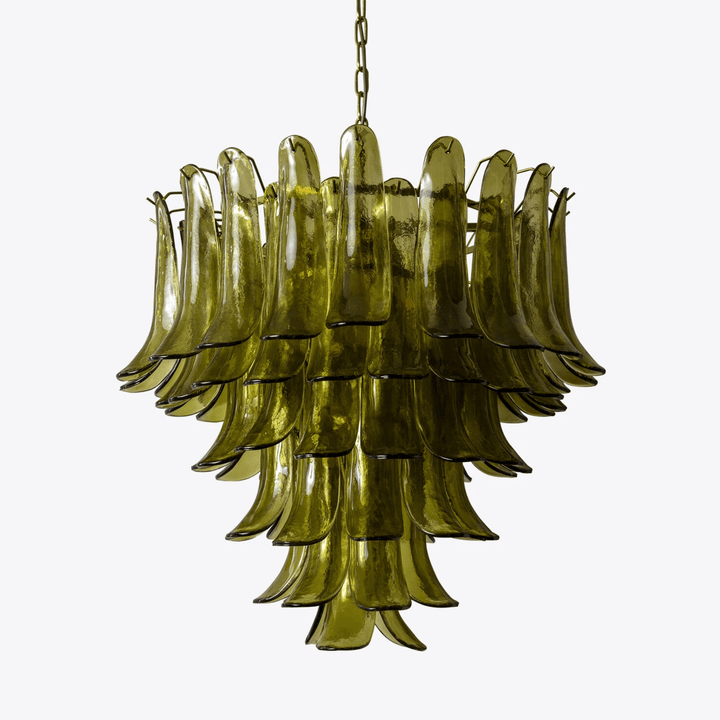 Aurora Lustre Vert Pétale Verre Superposé Naturel - Neutralighting