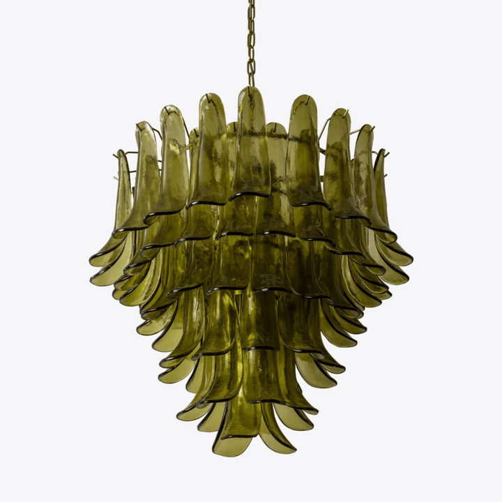 Aurora Lustre Vert Pétale Verre Superposé Naturel - Neutralighting
