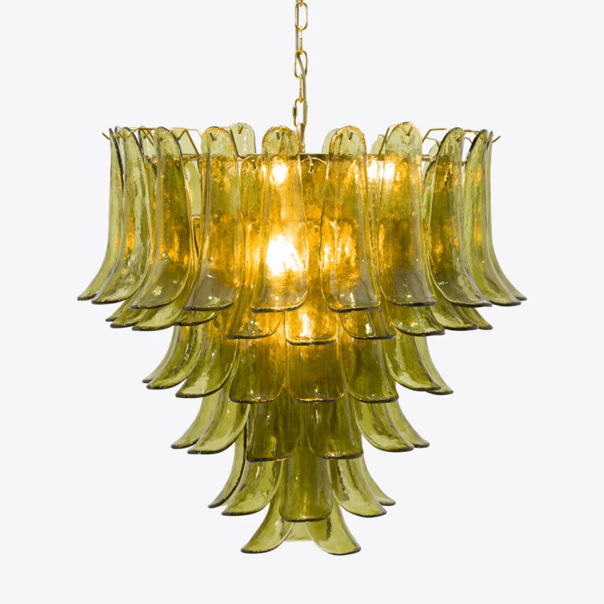 Aurora Lustre Vert Pétale Verre Superposé Naturel - Neutralighting