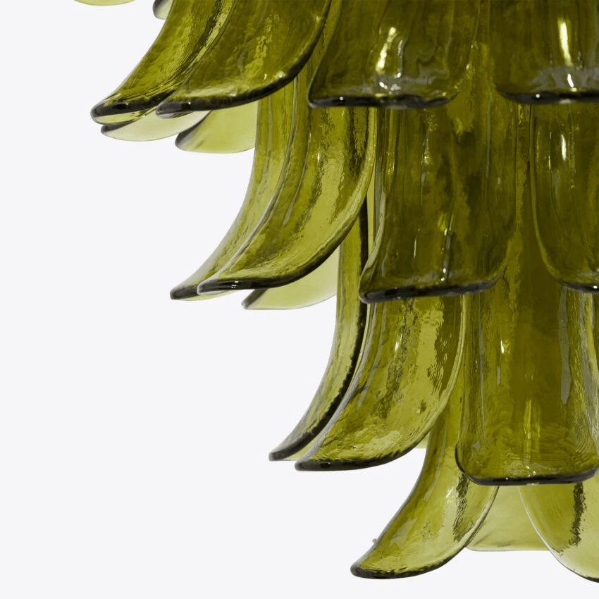 Aurora Lustre Vert Pétale Verre Superposé Naturel - Neutralighting