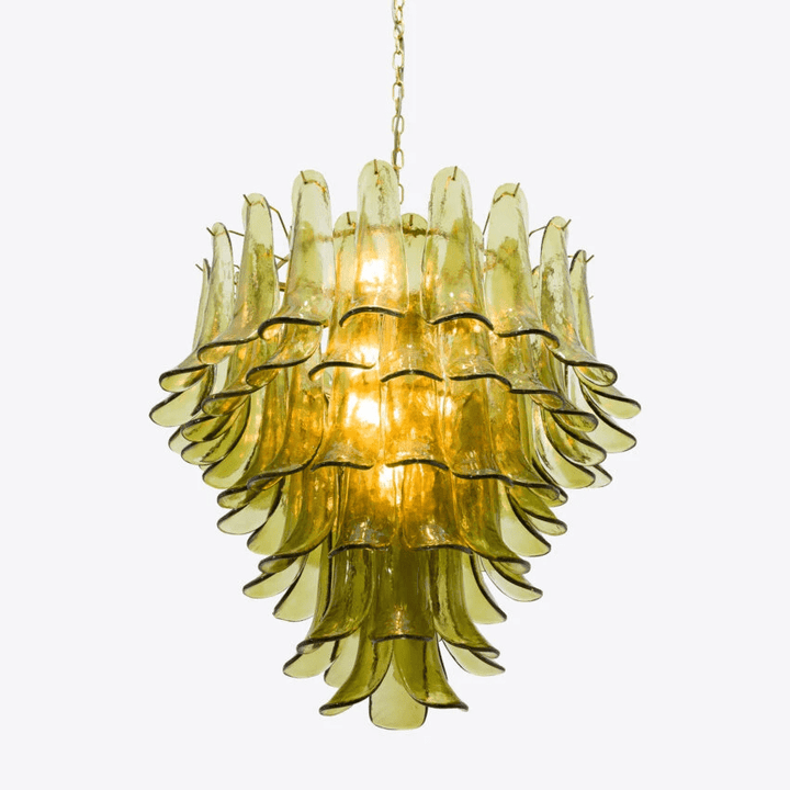 Aurora Lustre Vert Pétale Verre Superposé Naturel - Neutralighting