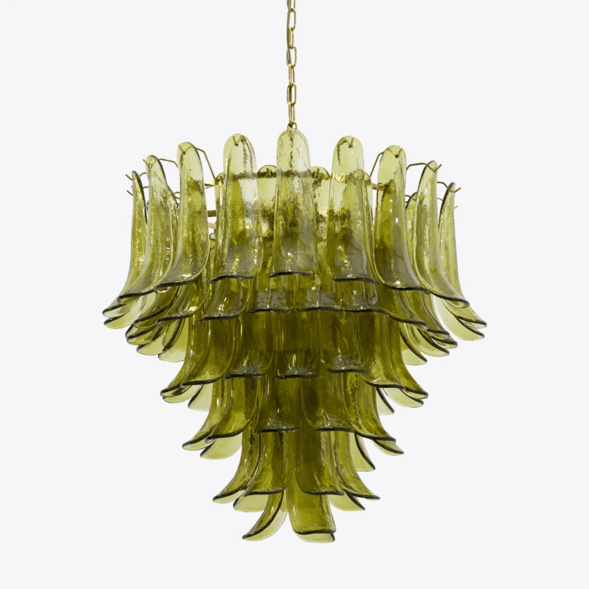 Aurora Lustre Vert Pétale Verre Superposé Naturel - Neutralighting