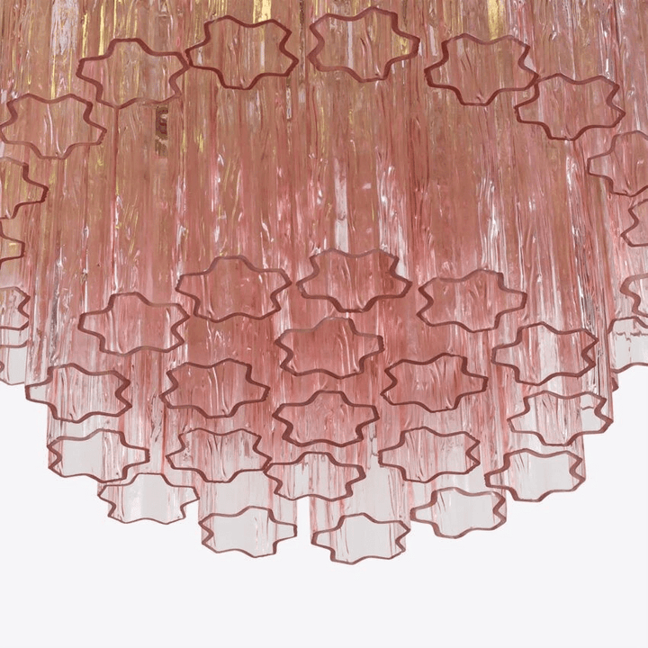 Aurora Lustre Cinq Étage Cannelé Verre Tube Mid Siècle - Neutralighting