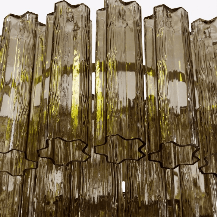 Aurora Lustre Cinq Étage Cannelé Verre Tube Mid Siècle - Neutralighting