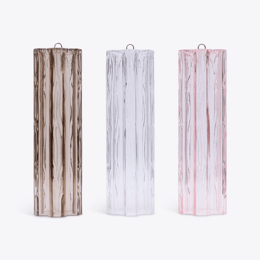 Aurora Lustre Cinq Étage Cannelé Verre Tube Mid Siècle - Neutralighting
