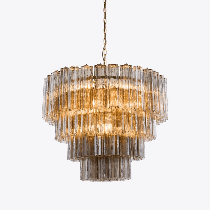 Aurora Lustre Quatre Étage Cannelé Verre - Neutralighting