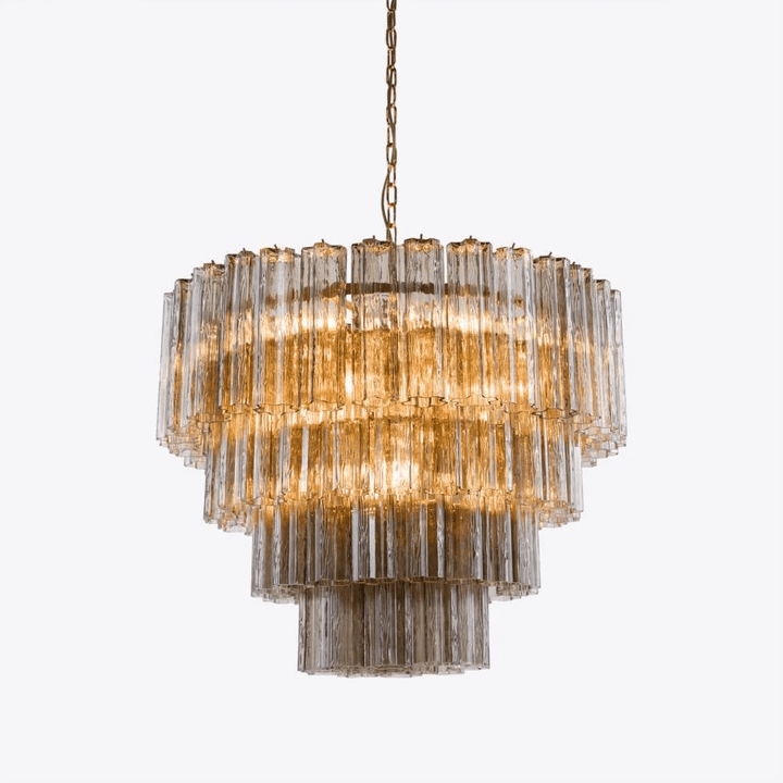 Aurora Lustre Quatre Étage Cannelé Verre - Neutralighting