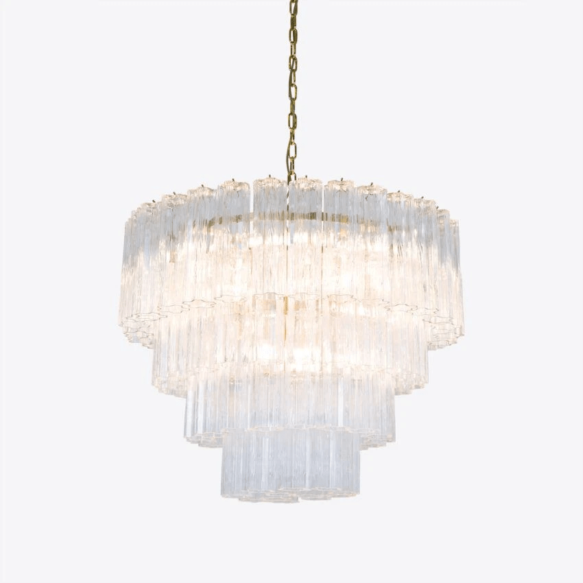 Aurora Lustre Quatre Étage Cannelé Verre - Neutralighting