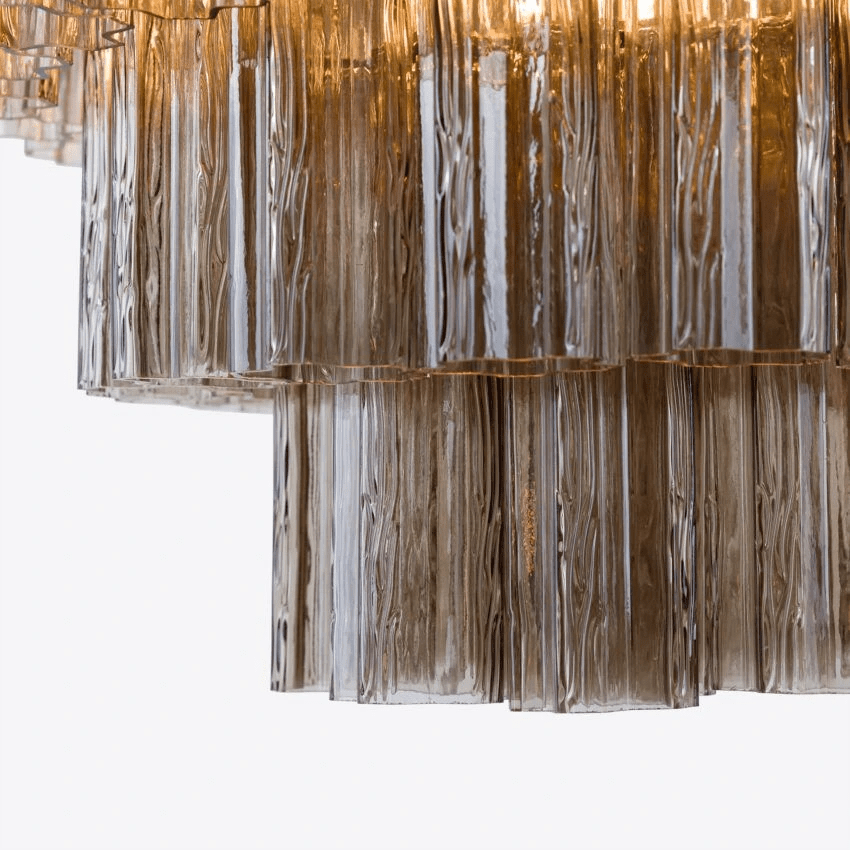 Aurora Lustre Quatre Étage Cannelé Verre - Neutralighting