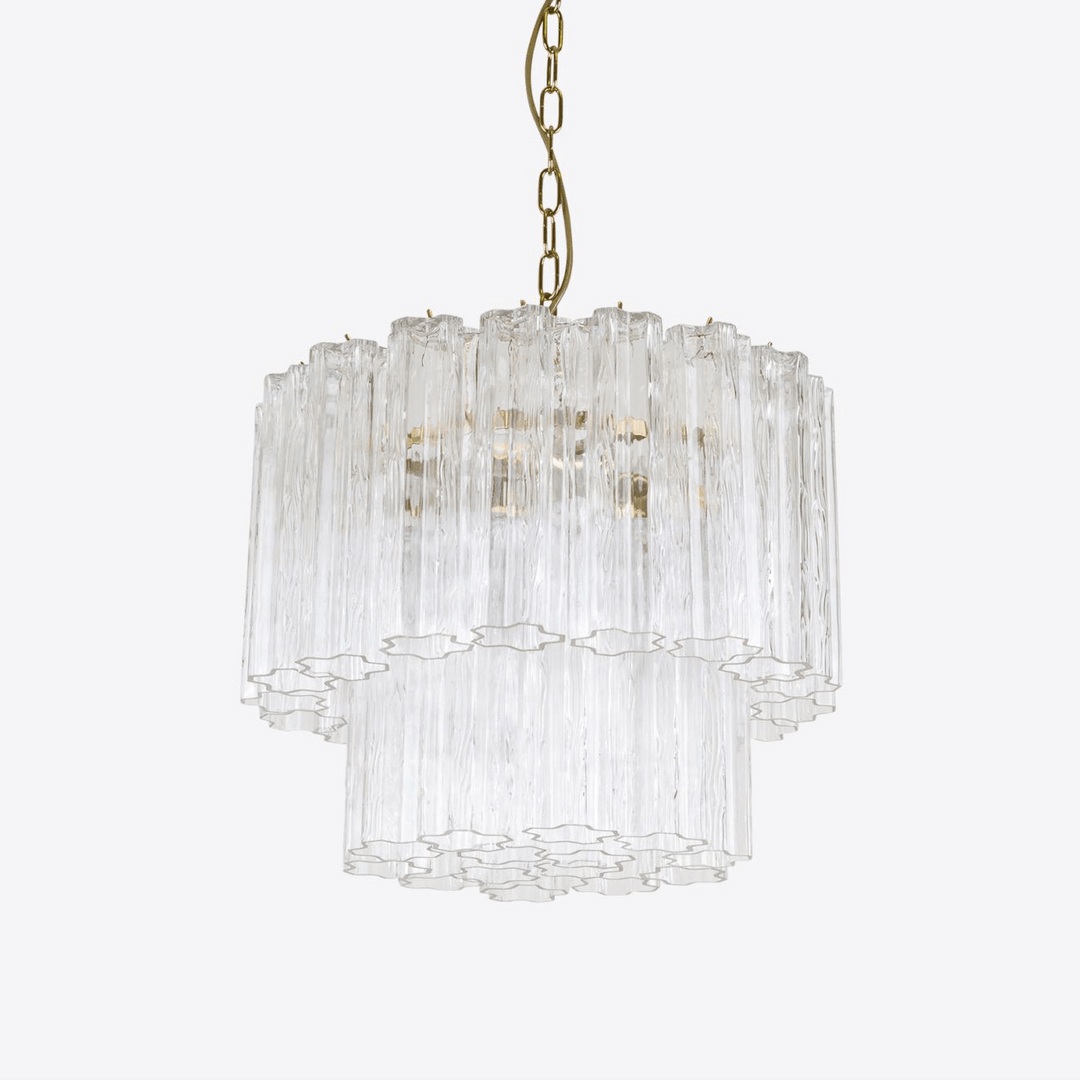 Aurora Chandelier Petit Tube en Verre Murano Treviso - Neutralighting