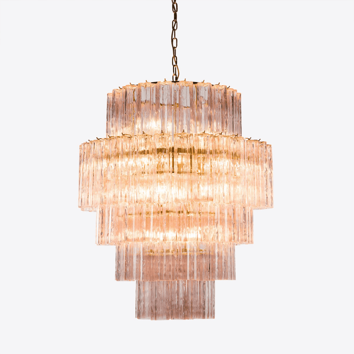 Aurora Lustre Rose Prisme Verre Superposé Élégant - Neutralighting